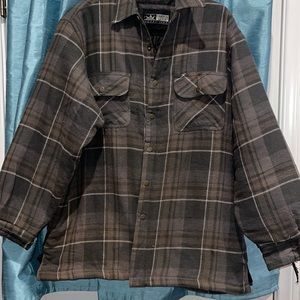 Lined Dark Olive Green Flannel Jacket